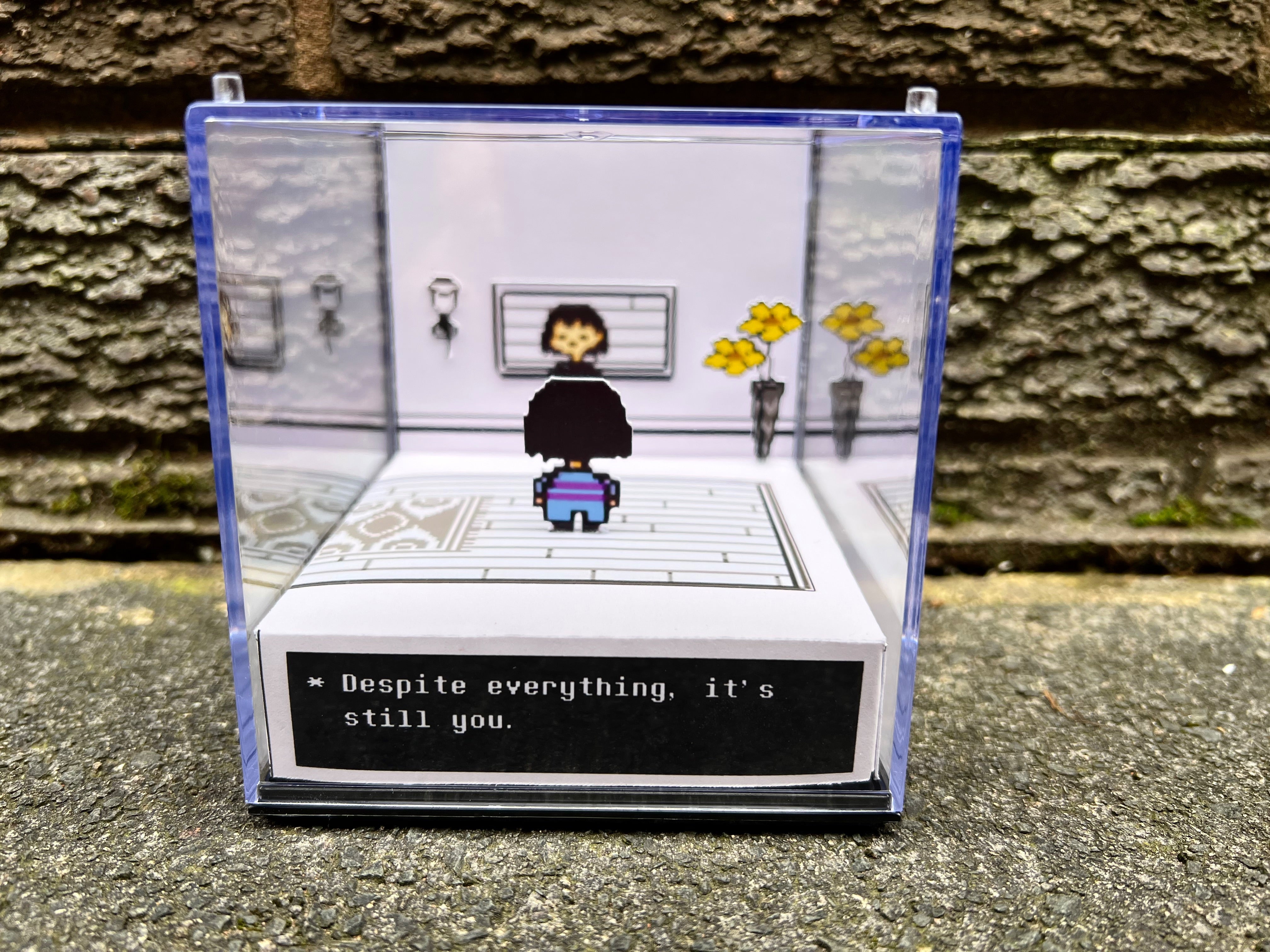 Undertale Frisk Sans Battle Handmade Diorama - Retro Gaming Cube