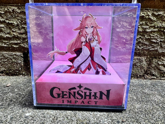 GENSHIN IMPACT - Yae Miko - 3D Game Cube Diorama