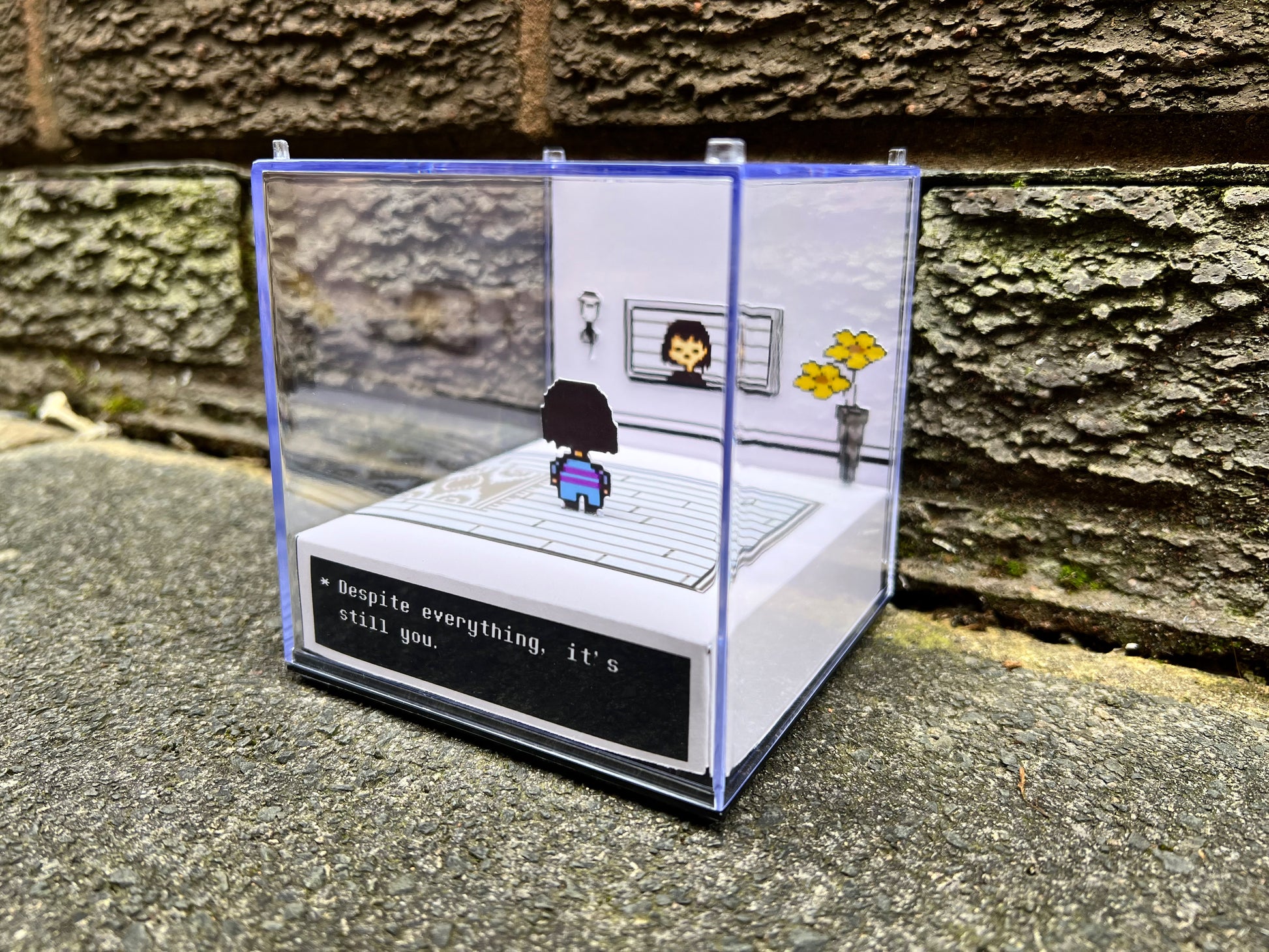 Undertale Despite Everything Handmade Diorama - Retro Gaming Cube
