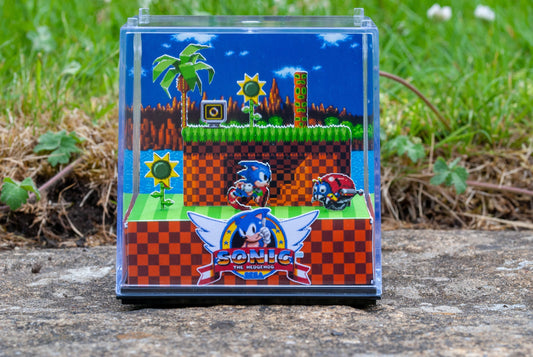 SONIC THE HEDGEHOG - Green Hill Zone - Game Cube Diorama